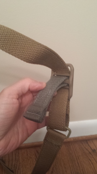 Single piece of webbing does all the adjusting on the VCAS sling