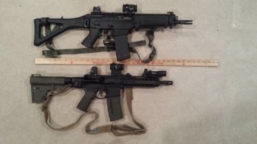 Sig 556 SBR (top); AR Pistol (bottom)